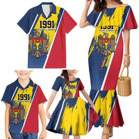 Personalized Moldova Independence Day 1991 Family Matching Mermaid Dress and Hawaiian Shirt One People One Nation - Wonder Print Shop