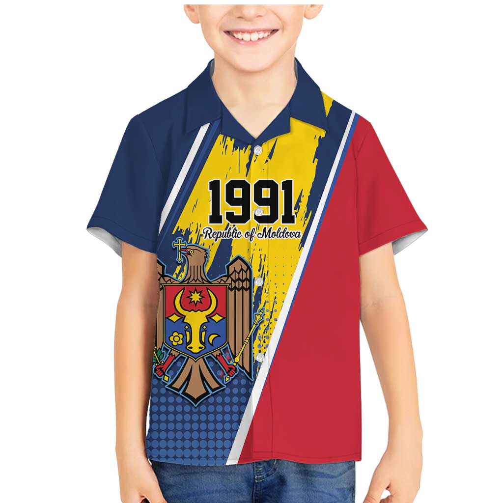 Personalized Moldova Independence Day 1991 Family Matching Mermaid Dress and Hawaiian Shirt One People One Nation - Wonder Print Shop