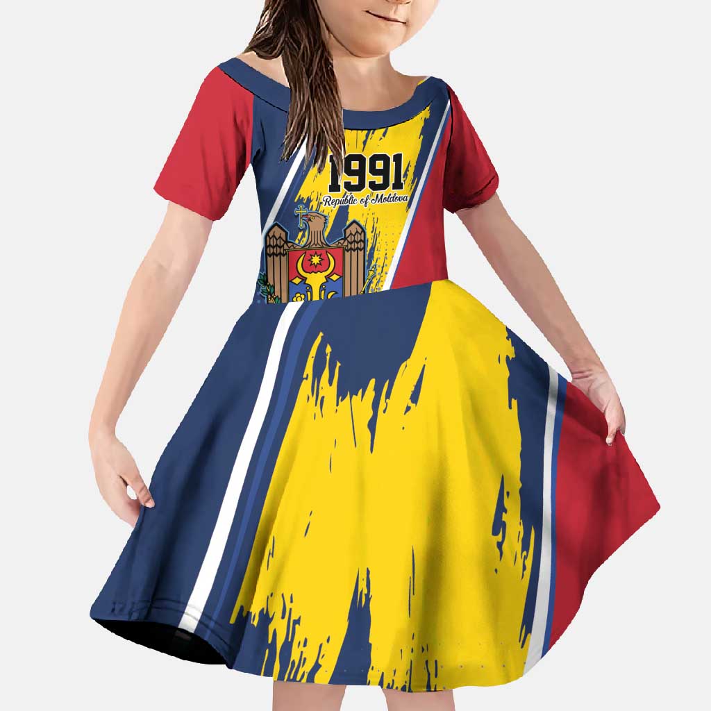 Personalized Moldova Independence Day 1991 Family Matching Off Shoulder Maxi Dress and Hawaiian Shirt One People One Nation - Wonder Print Shop