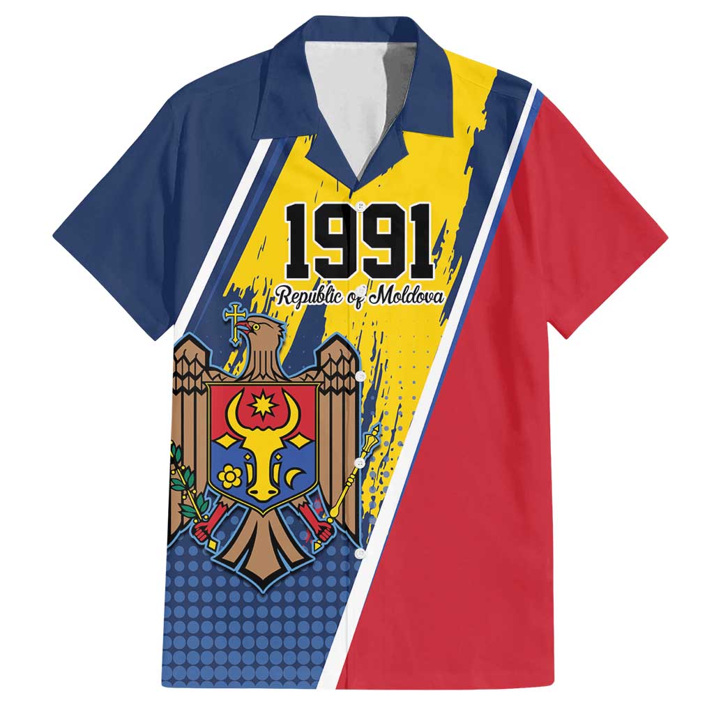 Personalized Moldova Independence Day 1991 Family Matching Off Shoulder Maxi Dress and Hawaiian Shirt One People One Nation - Wonder Print Shop