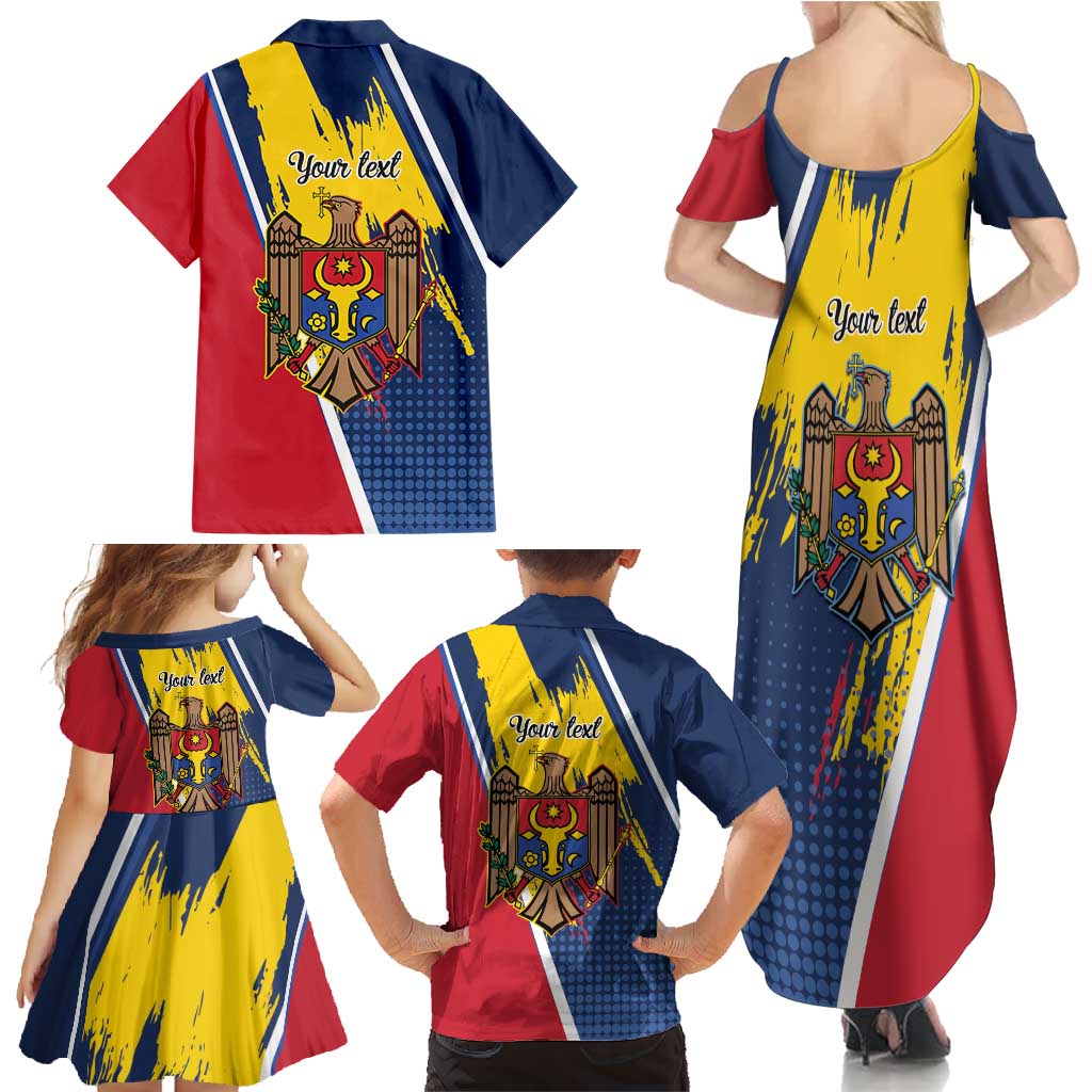 Personalized Moldova Independence Day 1991 Family Matching Summer Maxi Dress and Hawaiian Shirt One People One Nation - Wonder Print Shop