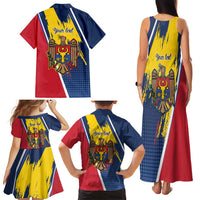 Personalized Moldova Independence Day 1991 Family Matching Tank Maxi Dress and Hawaiian Shirt One People One Nation - Wonder Print Shop