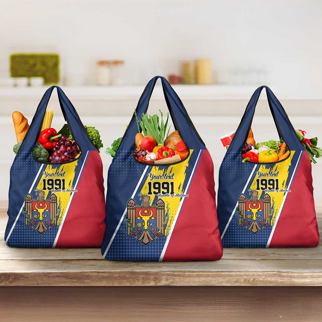 Personalized Moldova Independence Day 1991 Grocery Bag One People One Nation - Wonder Print Shop