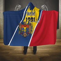 Personalized Moldova Independence Day 1991 Hooded Blanket One People One Nation - Wonder Print Shop