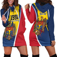 Personalized Moldova Independence Day 1991 Hoodie Dress One People One Nation - Wonder Print Shop