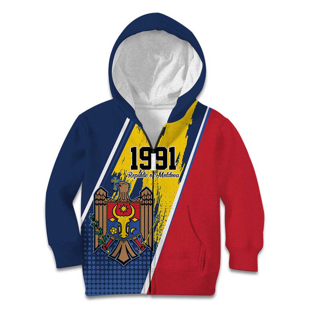 Personalized Moldova Independence Day 1991 Kid Hoodie One People One Nation - Wonder Print Shop