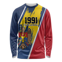 Personalized Moldova Independence Day 1991 Long Sleeve Shirt One People One Nation - Wonder Print Shop