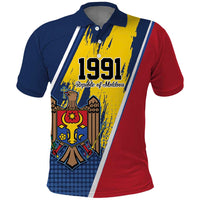 Personalized Moldova Independence Day 1991 Polo Shirt One People One Nation - Wonder Print Shop