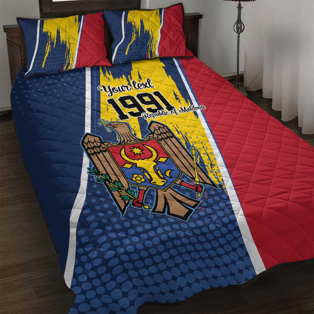 Personalized Moldova Independence Day 1991 Quilt Bed Set One People One Nation - Wonder Print Shop