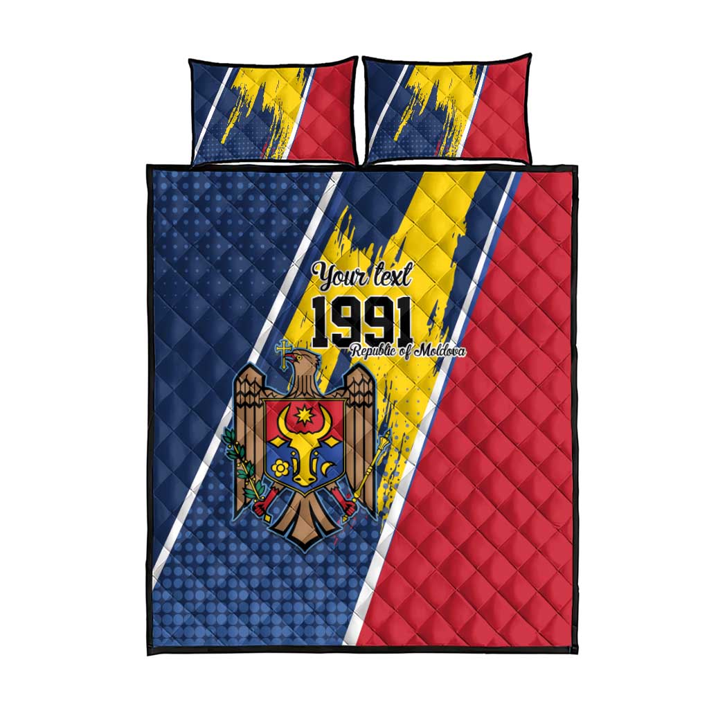 Personalized Moldova Independence Day 1991 Quilt Bed Set One People One Nation - Wonder Print Shop