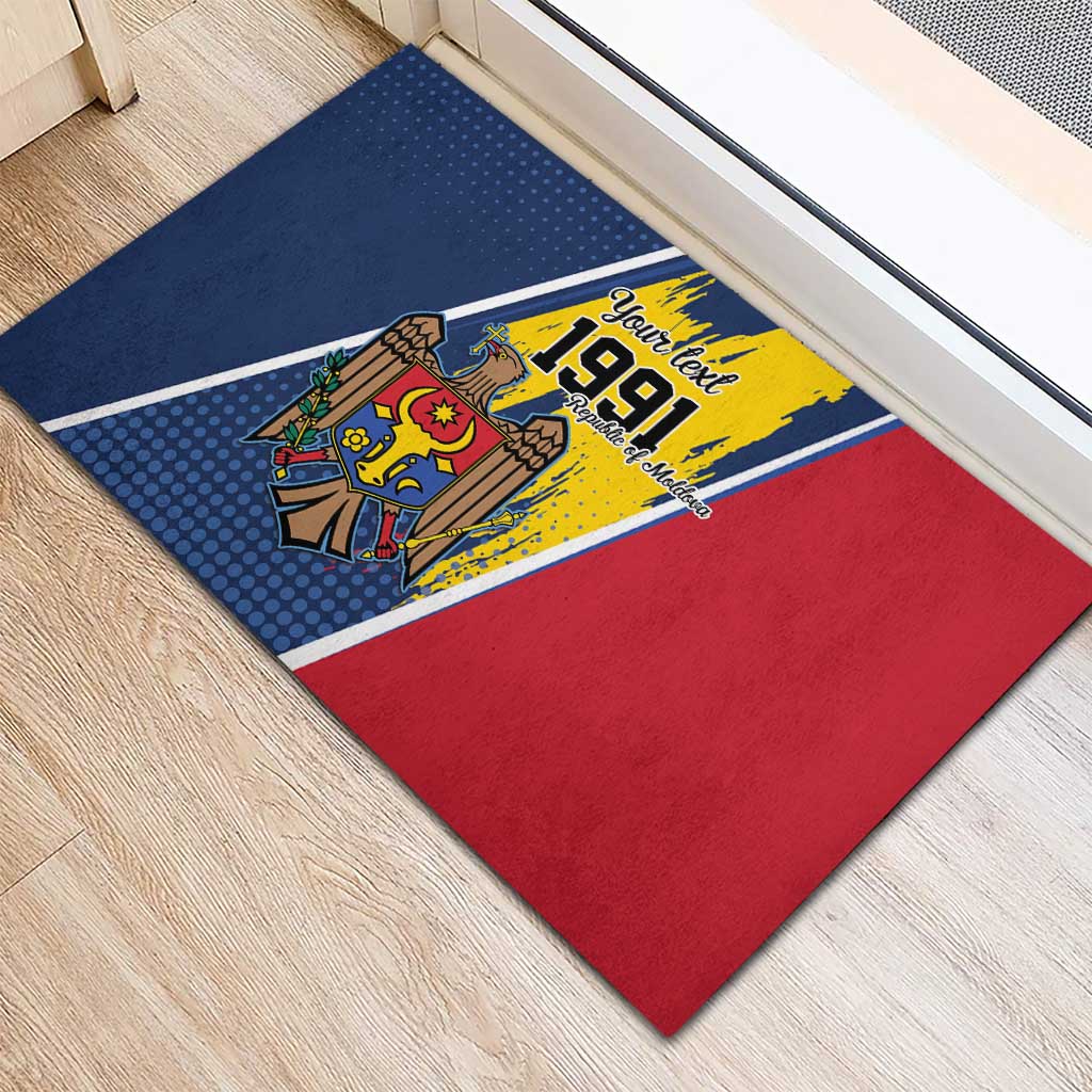 Personalized Moldova Independence Day 1991 Rubber Doormat One People One Nation - Wonder Print Shop