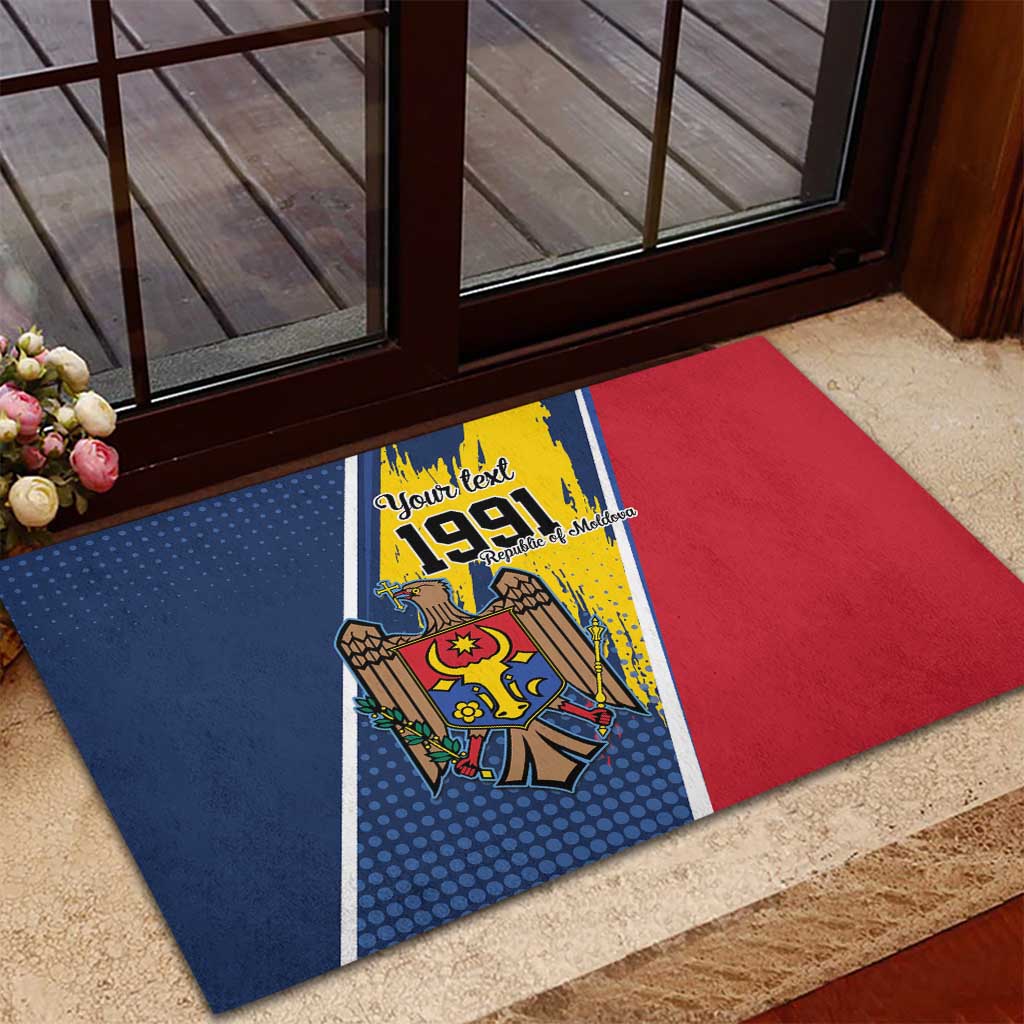 Personalized Moldova Independence Day 1991 Rubber Doormat One People One Nation - Wonder Print Shop