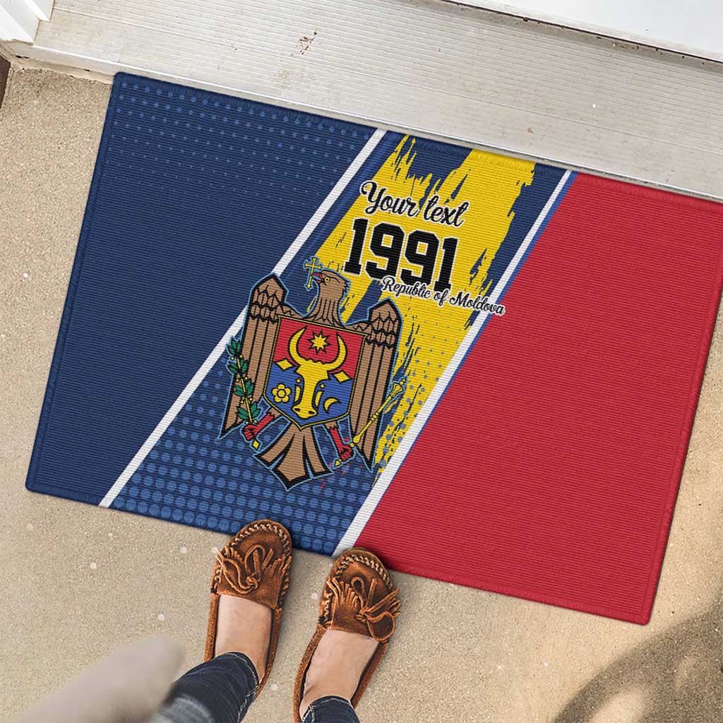 Personalized Moldova Independence Day 1991 Rubber Doormat One People One Nation - Wonder Print Shop