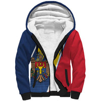 Personalized Moldova Independence Day 1991 Sherpa Hoodie One People One Nation - Wonder Print Shop