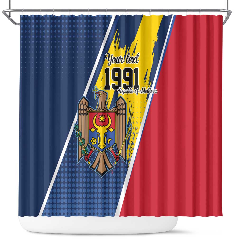 Personalized Moldova Independence Day 1991 Shower Curtain One People One Nation - Wonder Print Shop