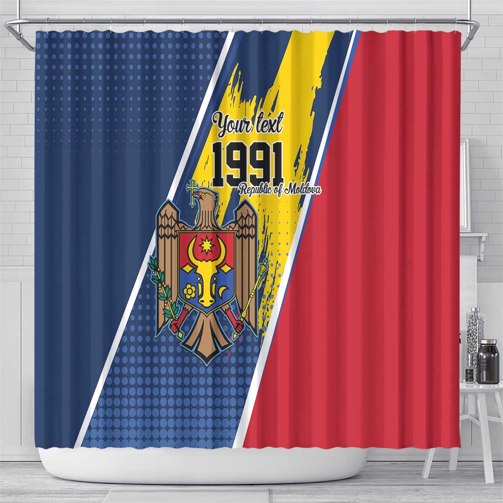 Personalized Moldova Independence Day 1991 Shower Curtain One People One Nation - Wonder Print Shop
