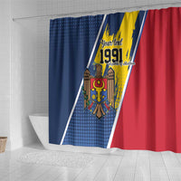 Personalized Moldova Independence Day 1991 Shower Curtain One People One Nation - Wonder Print Shop