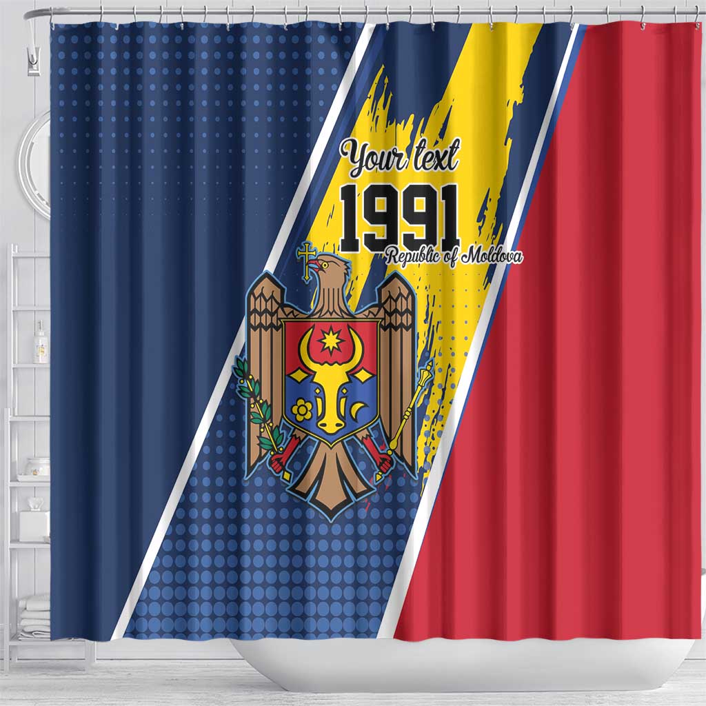Personalized Moldova Independence Day 1991 Shower Curtain One People One Nation - Wonder Print Shop