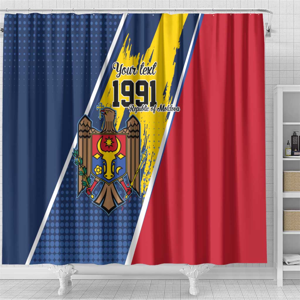 Personalized Moldova Independence Day 1991 Shower Curtain One People One Nation - Wonder Print Shop