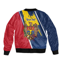 Personalized Moldova Independence Day 1991 Sleeve Zip Bomber Jacket One People One Nation - Wonder Print Shop