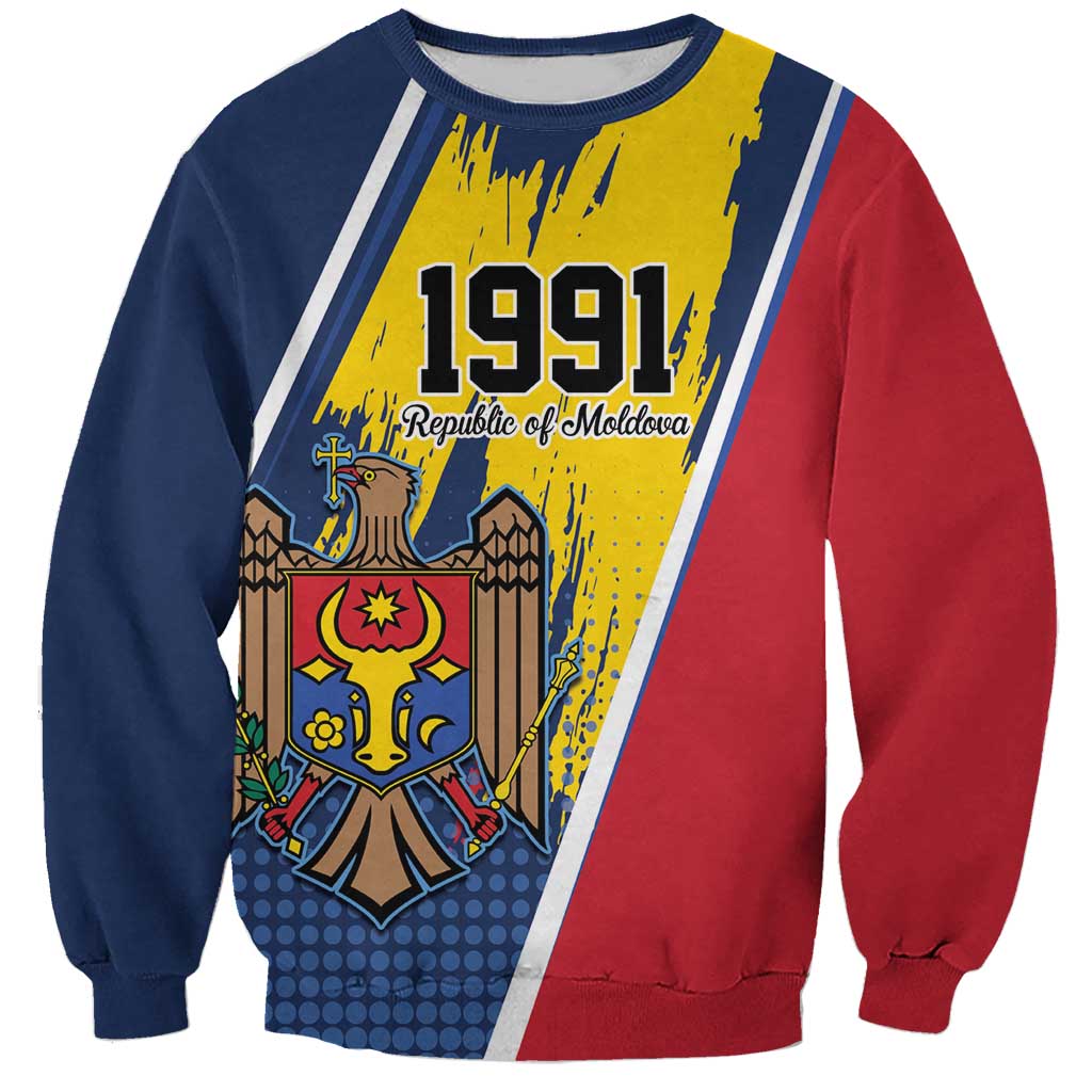 Personalized Moldova Independence Day 1991 Sweatshirt One People One Nation - Wonder Print Shop