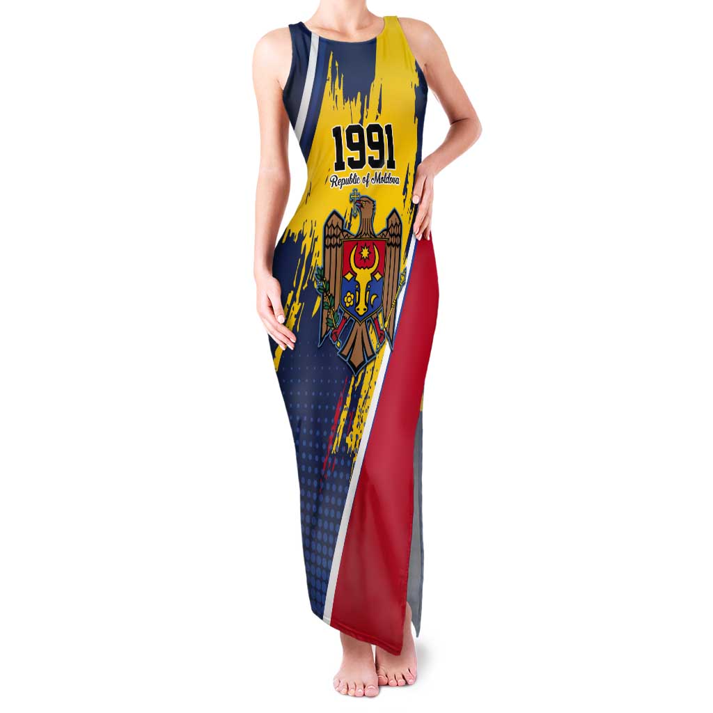Personalized Moldova Independence Day 1991 Tank Maxi Dress One People One Nation - Wonder Print Shop