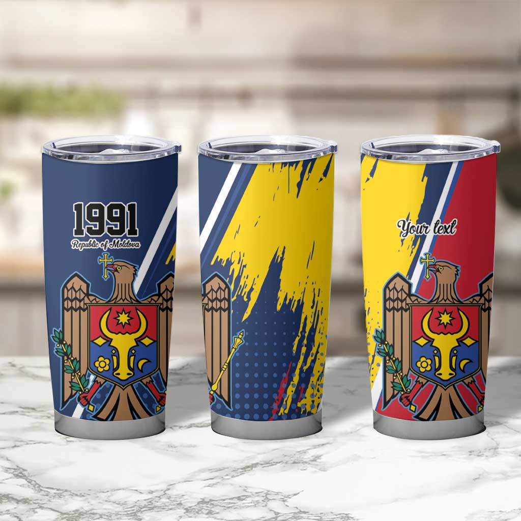 Personalized Moldova Independence Day 1991 Tumbler Cup One People One Nation - Wonder Print Shop