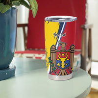 Personalized Moldova Independence Day 1991 Tumbler Cup One People One Nation - Wonder Print Shop