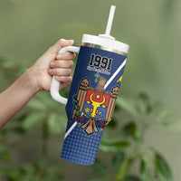 Personalized Moldova Independence Day 1991 Tumbler With Handle One People One Nation - Wonder Print Shop
