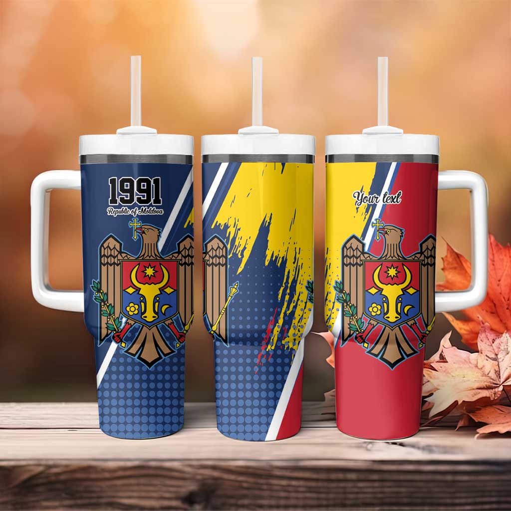 Personalized Moldova Independence Day 1991 Tumbler With Handle One People One Nation - Wonder Print Shop