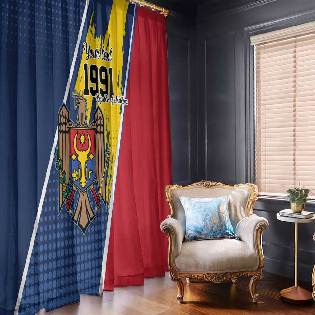 Personalized Moldova Independence Day 1991 Window Curtain One People One Nation - Wonder Print Shop