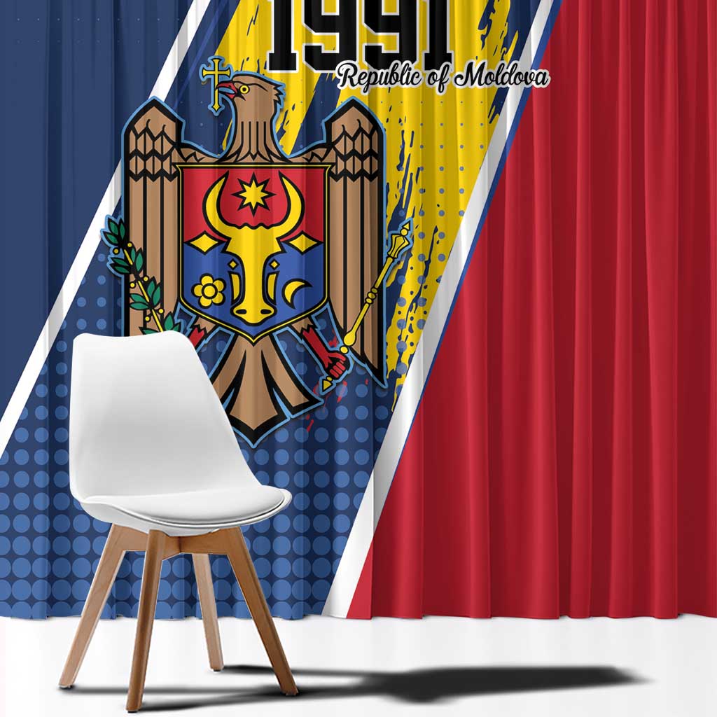 Personalized Moldova Independence Day 1991 Window Curtain One People One Nation - Wonder Print Shop