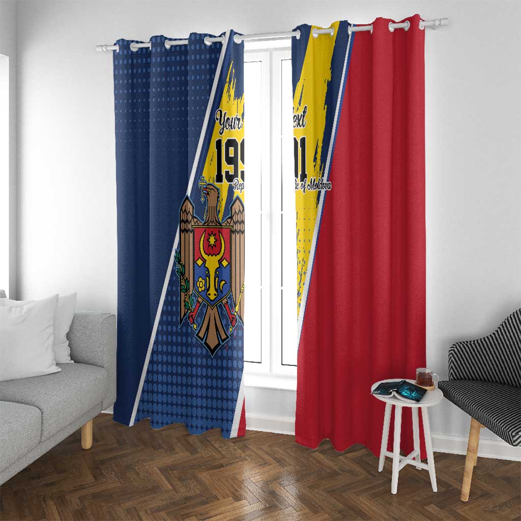 Personalized Moldova Independence Day 1991 Window Curtain One People One Nation - Wonder Print Shop