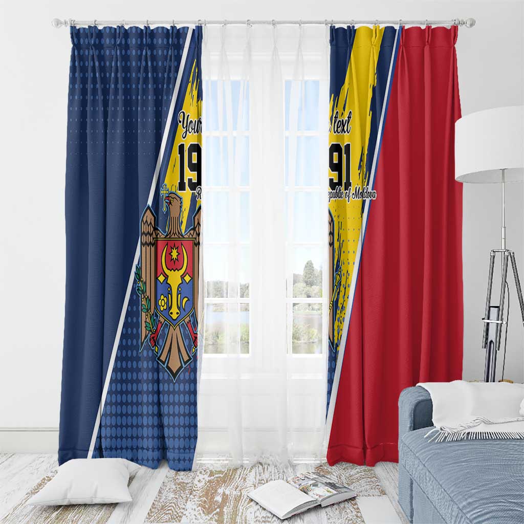 Personalized Moldova Independence Day 1991 Window Curtain One People One Nation - Wonder Print Shop