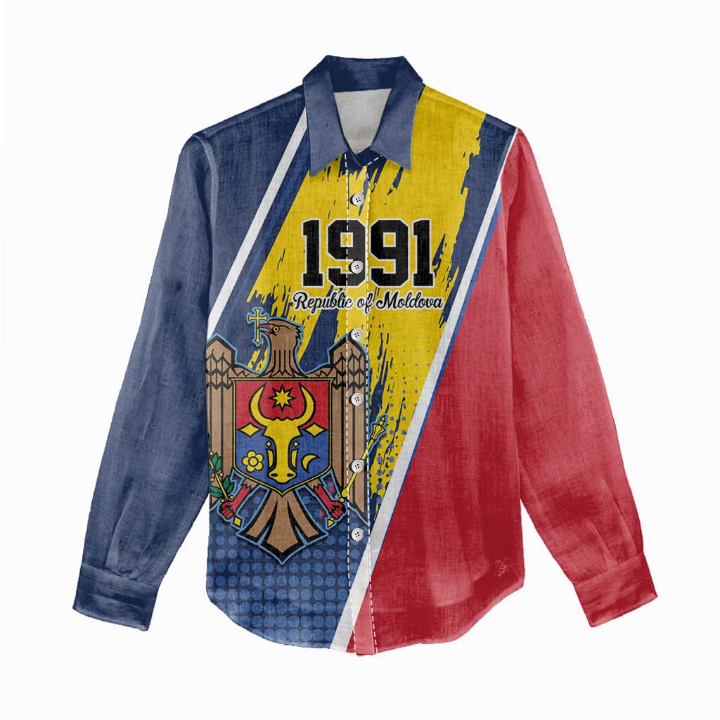 Personalized Moldova Independence Day 1991 Women Casual Shirt One People One Nation - Wonder Print Shop