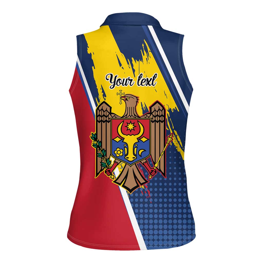 Personalized Moldova Independence Day 1991 Women Sleeveless Polo Shirt One People One Nation - Wonder Print Shop