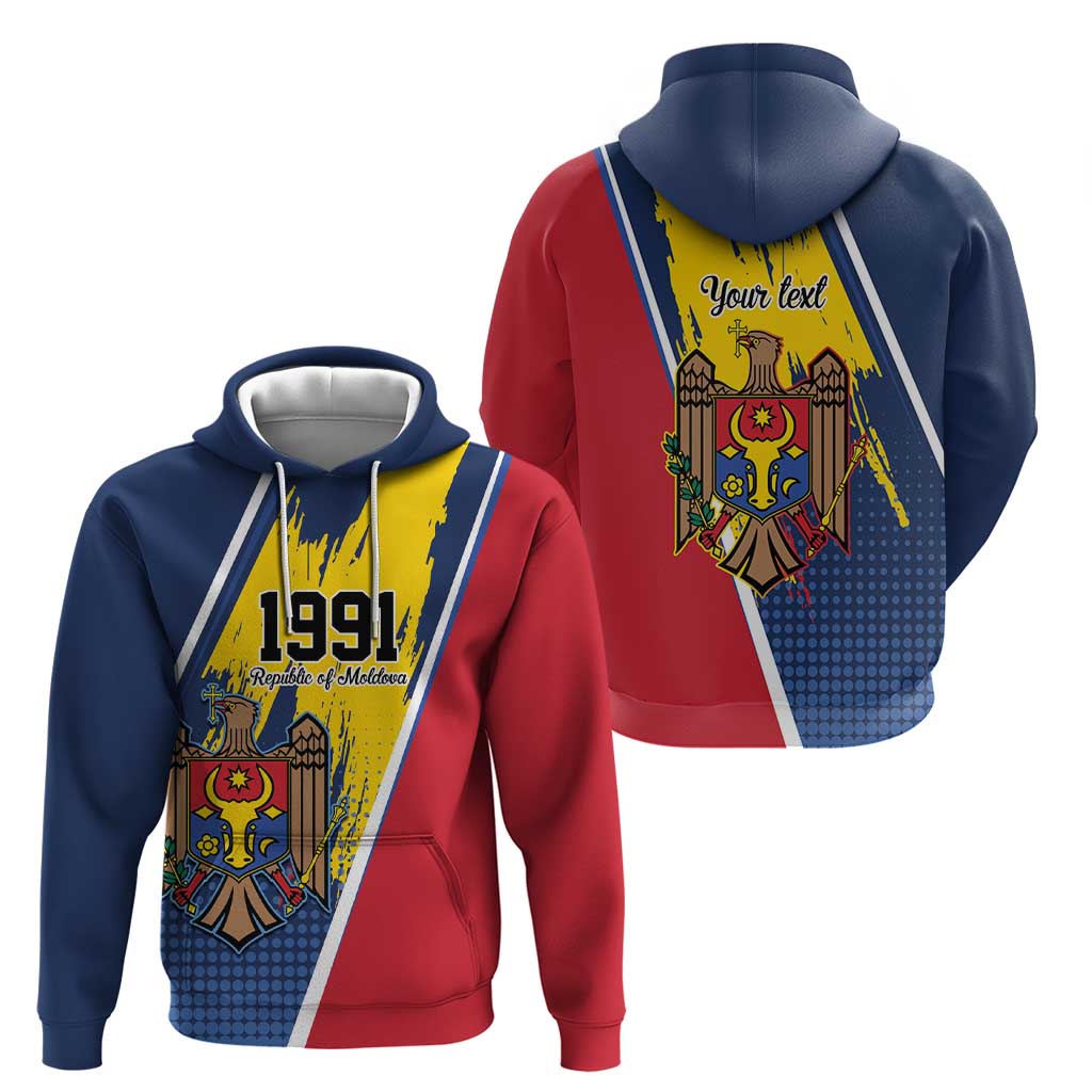 Personalized Moldova Independence Day 1991 Zip Hoodie One People One Nation - Wonder Print Shop