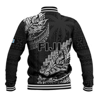Fiji Rugby Baseball Jacket Kaiviti Fijian Tribal World Cup Black LT9 - Wonder Print Shop