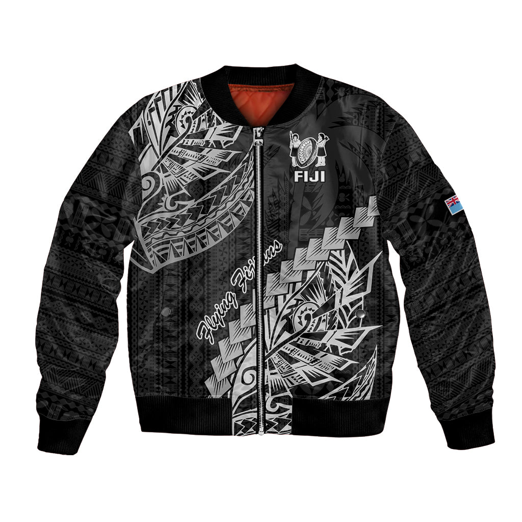 Fiji Rugby Bomber Jacket Kaiviti Fijian Tribal World Cup Black LT9 - Wonder Print Shop