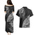 Fiji Rugby Couples Matching Puletasi Dress and Hawaiian Shirt Kaiviti Fijian Tribal World Cup Black LT9 - Wonder Print Shop