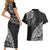 Fiji Rugby Couples Matching Short Sleeve Bodycon Dress and Hawaiian Shirt Kaiviti Fijian Tribal World Cup Black LT9 - Wonder Print Shop