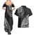 Fiji Rugby Couples Matching Summer Maxi Dress and Hawaiian Shirt Kaiviti Fijian Tribal World Cup Black LT9 - Wonder Print Shop
