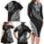 Fiji Rugby Family Matching Long Sleeve Bodycon Dress and Hawaiian Shirt Kaiviti Fijian Tribal World Cup Black LT9 - Wonder Print Shop