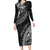 Fiji Rugby Family Matching Long Sleeve Bodycon Dress and Hawaiian Shirt Kaiviti Fijian Tribal World Cup Black LT9 - Wonder Print Shop
