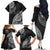 Fiji Rugby Family Matching Off Shoulder Long Sleeve Dress and Hawaiian Shirt Kaiviti Fijian Tribal World Cup Black - Wonder Print Shop