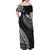 Fiji Rugby Family Matching Off Shoulder Maxi Dress and Hawaiian Shirt Kaiviti Fijian Tribal World Cup Black LT9 - Wonder Print Shop