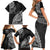 Fiji Rugby Family Matching Short Sleeve Bodycon Dress and Hawaiian Shirt Kaiviti Fijian Tribal World Cup Black - Wonder Print Shop