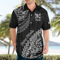 Fiji Rugby Hawaiian Shirt Kaiviti Fijian Tribal World Cup Black - Wonder Print Shop