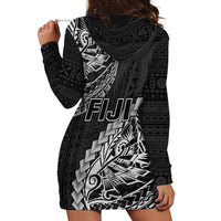 Fiji Rugby Hoodie Dress Kaiviti Fijian Tribal World Cup Black - Wonder Print Shop