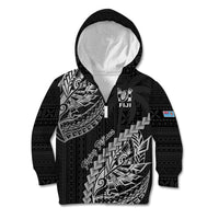 Fiji Rugby Kid Hoodie Kaiviti Fijian Tribal World Cup Black - Wonder Print Shop